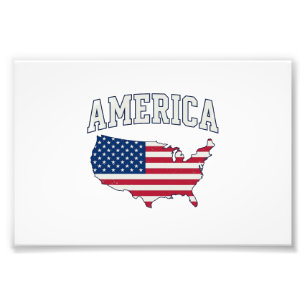 Amerikansk flaggkarta patriotisk vintage grafisk t fototryck