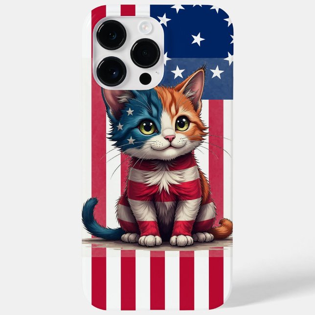 Amerikansk flaggkatt  (The cat body is striped in red white and blue mimicking the flag's design!)