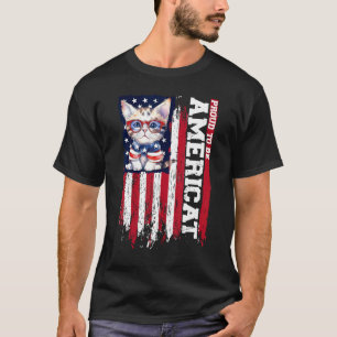Amerikansk flaggkatt 4 juli kattunge Patriotisk hu T Shirt