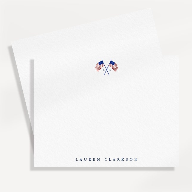 Amerikansk flaggmonogram minimalistisk patriotisk  inbjudningar (Skapare uppladdad)