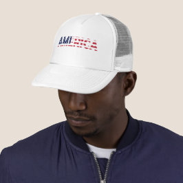 Amerikansk flaggmönstrad patriotisk fet typsnitt keps