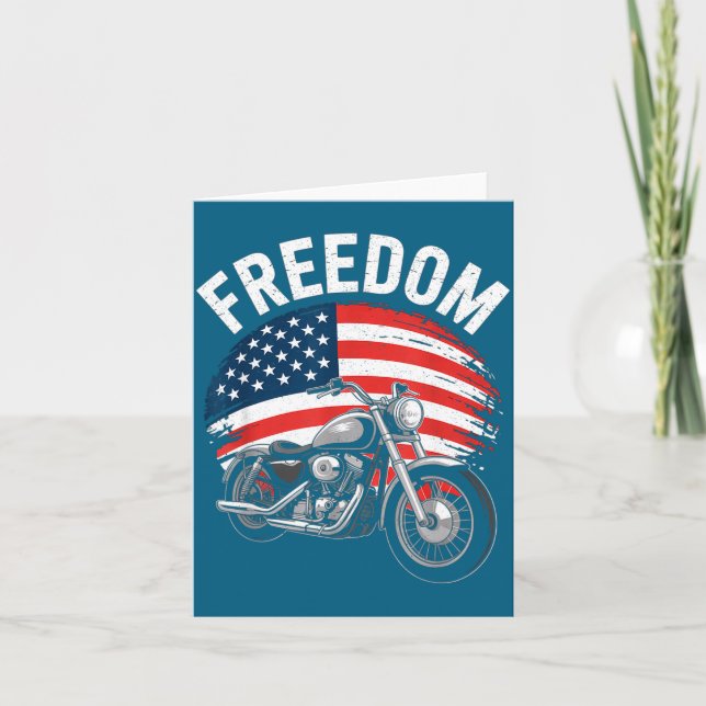 Amerikansk flaggmotorcykel  kort (Framsida)