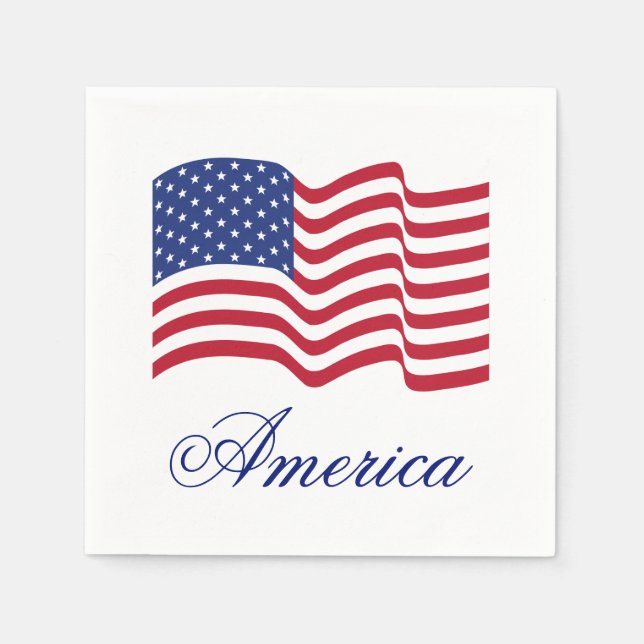 Amerikansk flaggpapper sommar servetter (Framsidan)