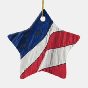 Amerikansk flaggporcelain stjärna ornament