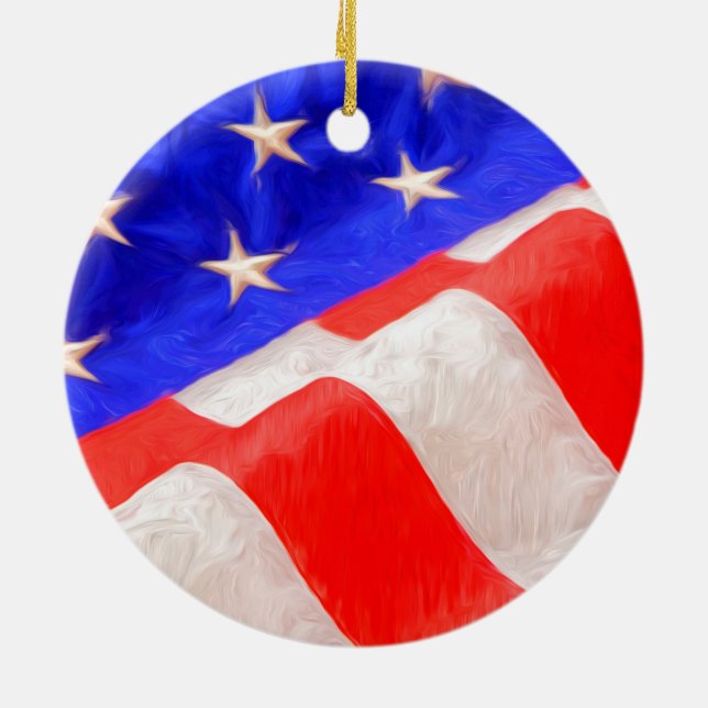 Amerikansk flaggprydnad julgransprydnad keramik (Baksidan)