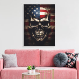 Amerikansk flaggskalle canvastryck