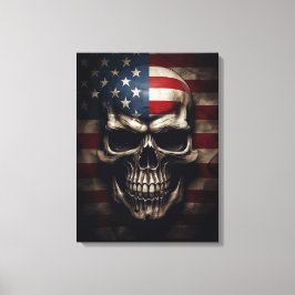 Amerikansk flaggskalle canvastryck