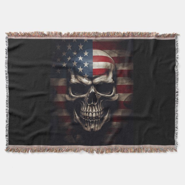 Amerikansk flaggskalle  filt (Framsidan)