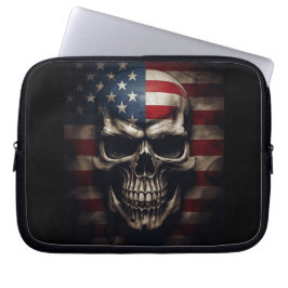 Amerikansk flaggskalle laptop fodral