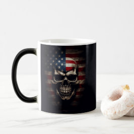 Amerikansk flaggskalle magisk mugg