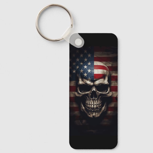 Amerikansk flaggskalle  nyckelring (Framsida)