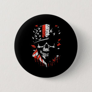 Amerikansk flaggskalle soldat patriotisk militär g knapp