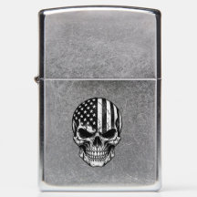 Amerikansk flaggskalle Zippo-ljusare | Patriotisk