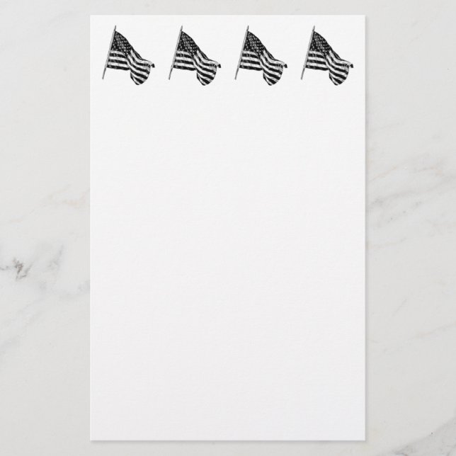 Amerikansk flaggskiss vit brevpapper (Framsida)