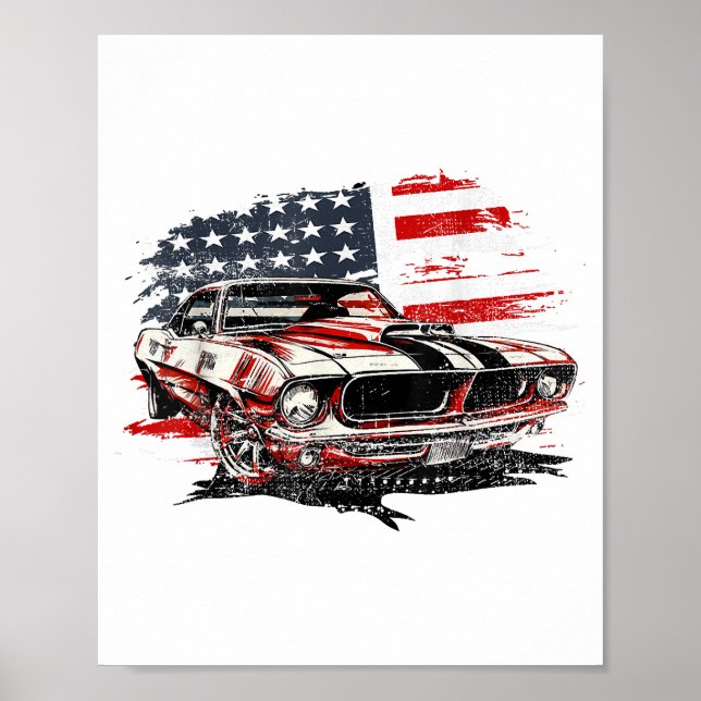 Amerikansk flaggstat Patriotisk amerikansk flagga  Poster (Framsidan)