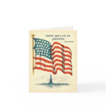 Amerikansk flaggstaty Liberty Blank kort