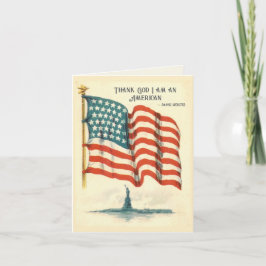 Amerikansk flaggstaty Liberty Blank kort