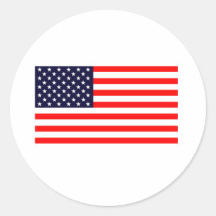 Amerikansk flaggsticker runt klistermärke