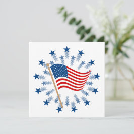 Amerikansk flaggstjärna fyrverkeri 4 juli julkort