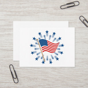 Amerikansk flaggstjärna fyrverkeri 4 juli visitkort