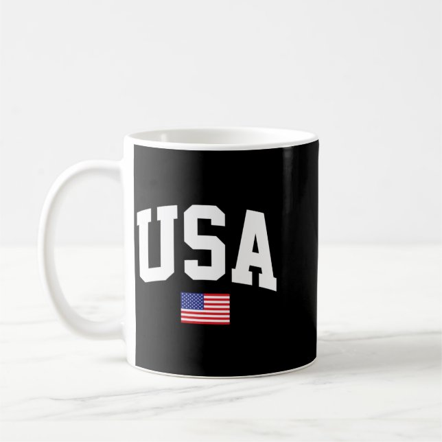 Amerikansk flaggstjärnor Es 4 juli patriotisk Usa Kaffemugg (Vänster)