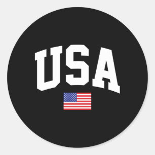 Amerikansk flaggstjärnor Es 4 juli patriotisk Usa Runt Klistermärke