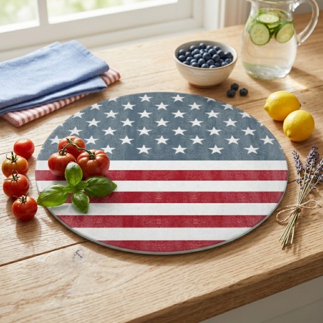 Amerikansk flaggstjärnor och ränder (American Flag Stars and Stripes Cutting Board)