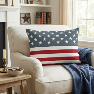 Amerikansk flaggstjärnor och ränder patriotisk prydnadskudde