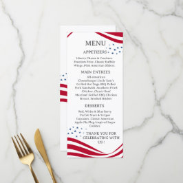 Amerikansk flaggtema menykort meny