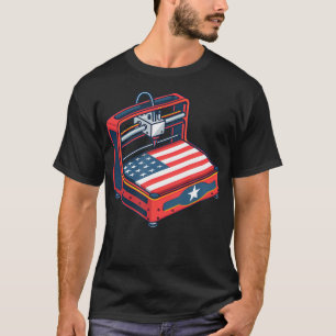 Amerikansk flaggtryckar design Patriotisk 3D-utskr T Shirt