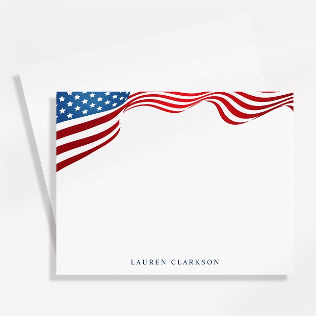 Amerikansk flaggvåg patriotisk 4 juli vykort (Skapare uppladdad)