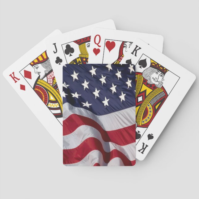 Amerikansk flaggväggklocka casinokort (Baksidan)
