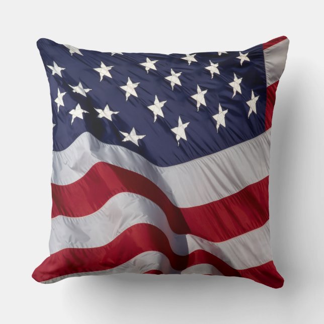 Amerikansk flaggväggsklocka kudde (Framsida)