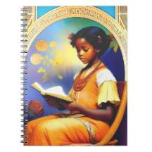 Amerikansk flicka i art nouveau som läser bok