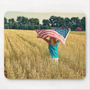 Amerikansk flicka i Wheat Fält Musmatta