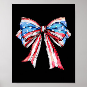 Amerikansk flickig 4 juli amerikansk flaggbåge fli poster
