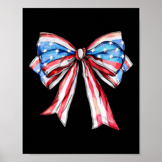 Amerikansk flickig 4 juli amerikansk flaggbåge fli poster (Framsidan)