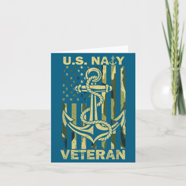 Amerikansk flottveteran flaggförklädnad amerikansk kort (Framsida)