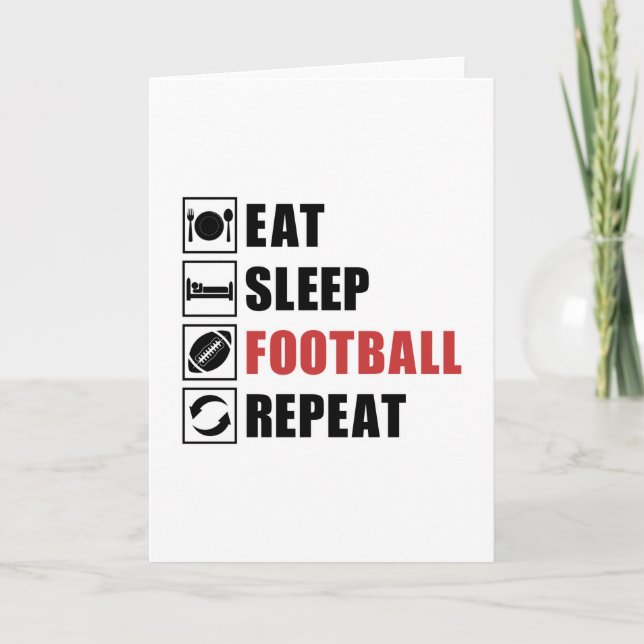 Amerikansk Football Repeat Team Game USA Gift Idea Kort (Framsida)