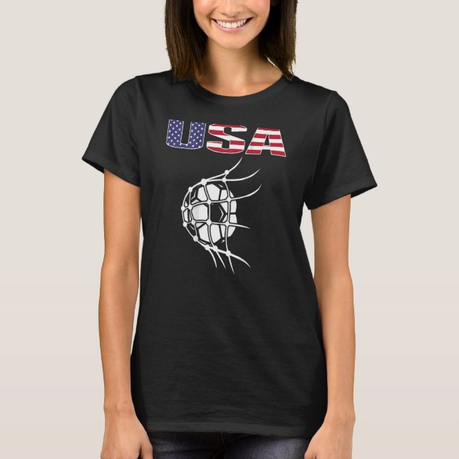 Amerikansk fotboj i Net USA flagga Support Footbal T Shirt (Framsida)