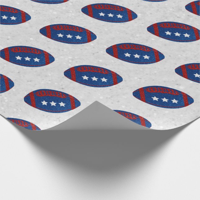 Amerikansk Fotboll 4:e Juli Glitter Presentpapper (Hörn)