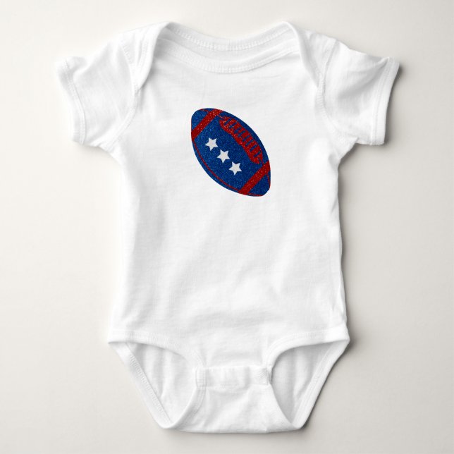 Amerikansk Fotboll 4:e Juli Glitter T Shirt (Framsida)