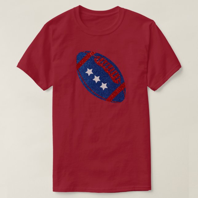 Amerikansk Fotboll 4:e Juli Glitter T Shirt (Design framsida)