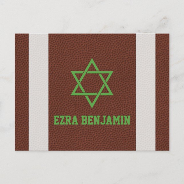 Amerikansk Fotboll Bar Mitzvah Tack Vykort (Framsida)