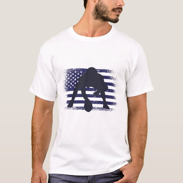 Amerikansk Fotboll Fan Tröja USA Flagga (Framsida)