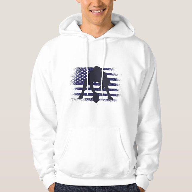 Amerikansk fotboll Fläkt Jersey Shirt USA flagga Hoodie (Framsida)