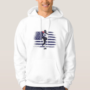 Amerikansk fotboll Fläkt Jersey Shirt USA flagga Hoodie