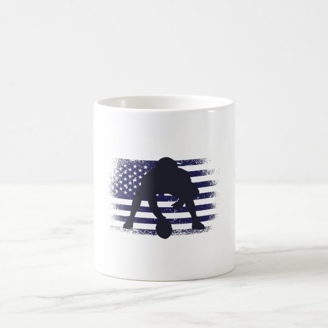 Amerikansk fotboll Fläkt Jersey Shirt USA flagga Kaffemugg (Center)