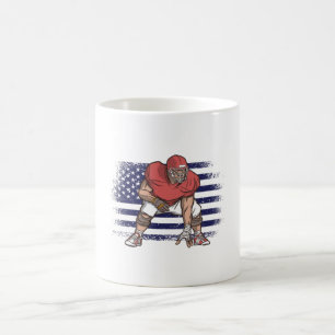 Amerikansk fotboll Fläkt Jersey Shirt USA flagga Kaffemugg