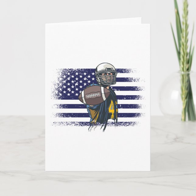 Amerikansk fotboll Fläkt Jersey Shirt USA flagga Kort (Framsida)